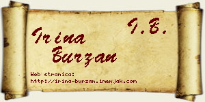 Irina Burzan vizit kartica